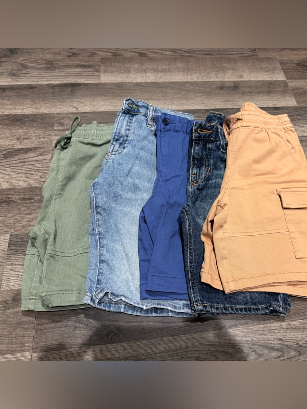 Women’s Stretch Cargo Jeans in Peach, Olive, Light & Dark Denim
